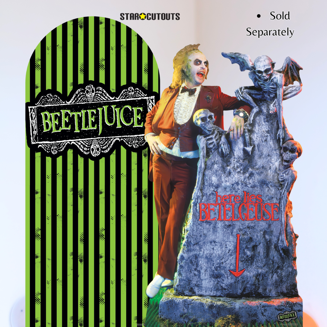 SC4661 Beetlejuice 1988 Green Backdrop  Cardboard Cut Out Height 185cm