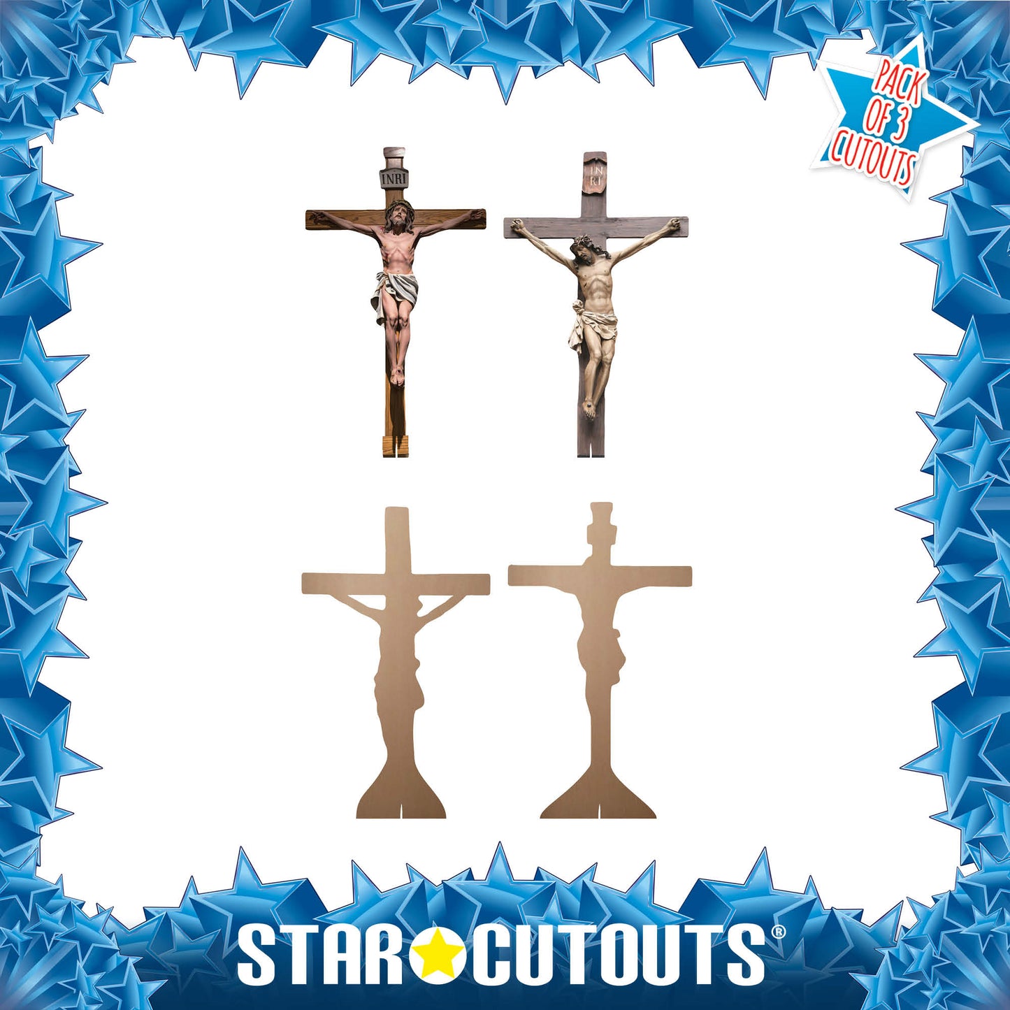 SC4688 Jesus Christ Crucifix Shelf Top Cutout Double  Pack  Cardboard Cut Out Height 30cm