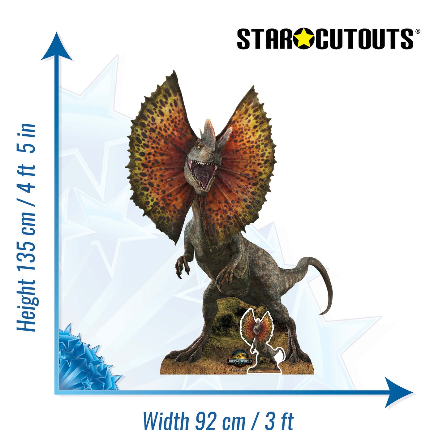 SC4724 Dilophosaurus Dinosaur Jurassic World Rebirth   Cardboard Cut Out Height 135cm