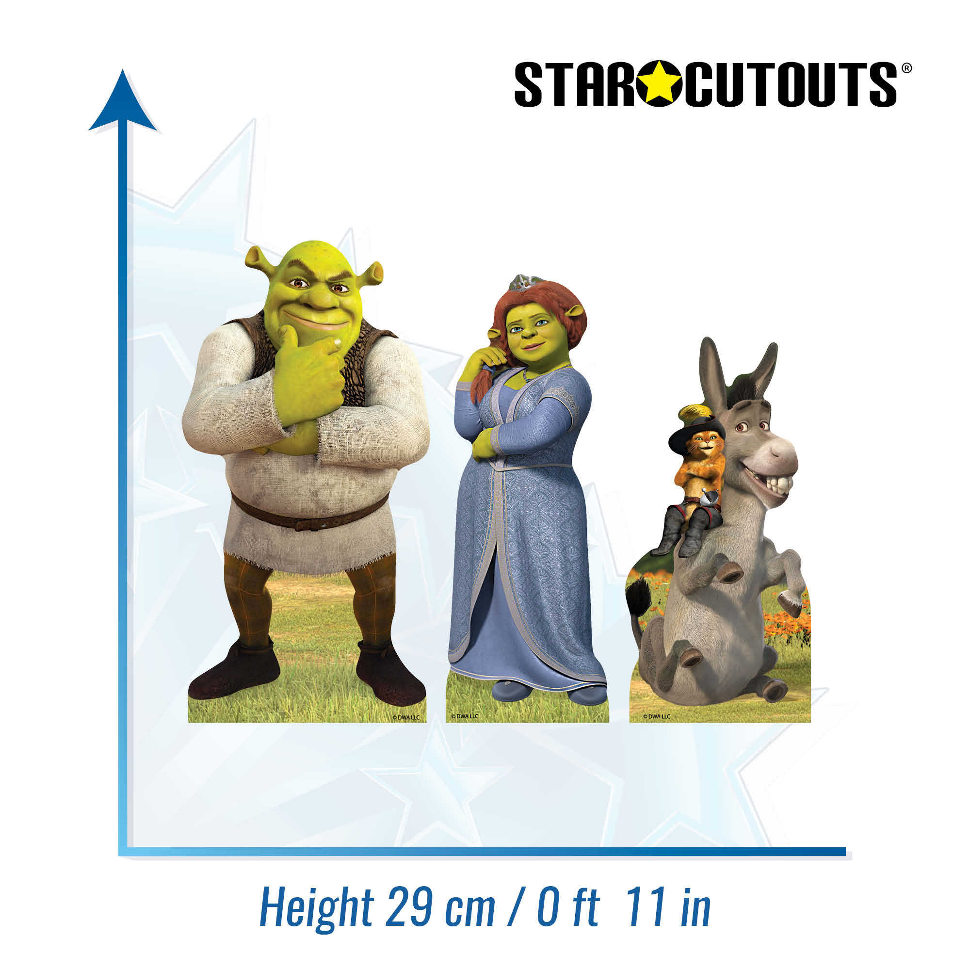 SC4734 Shrek Fiona Puss In Boots Donkey Shelf Top Pack Cardboard sc4734-shrek-fiona-puss-in-boots-donkey-shelf-top-pack-cardboard