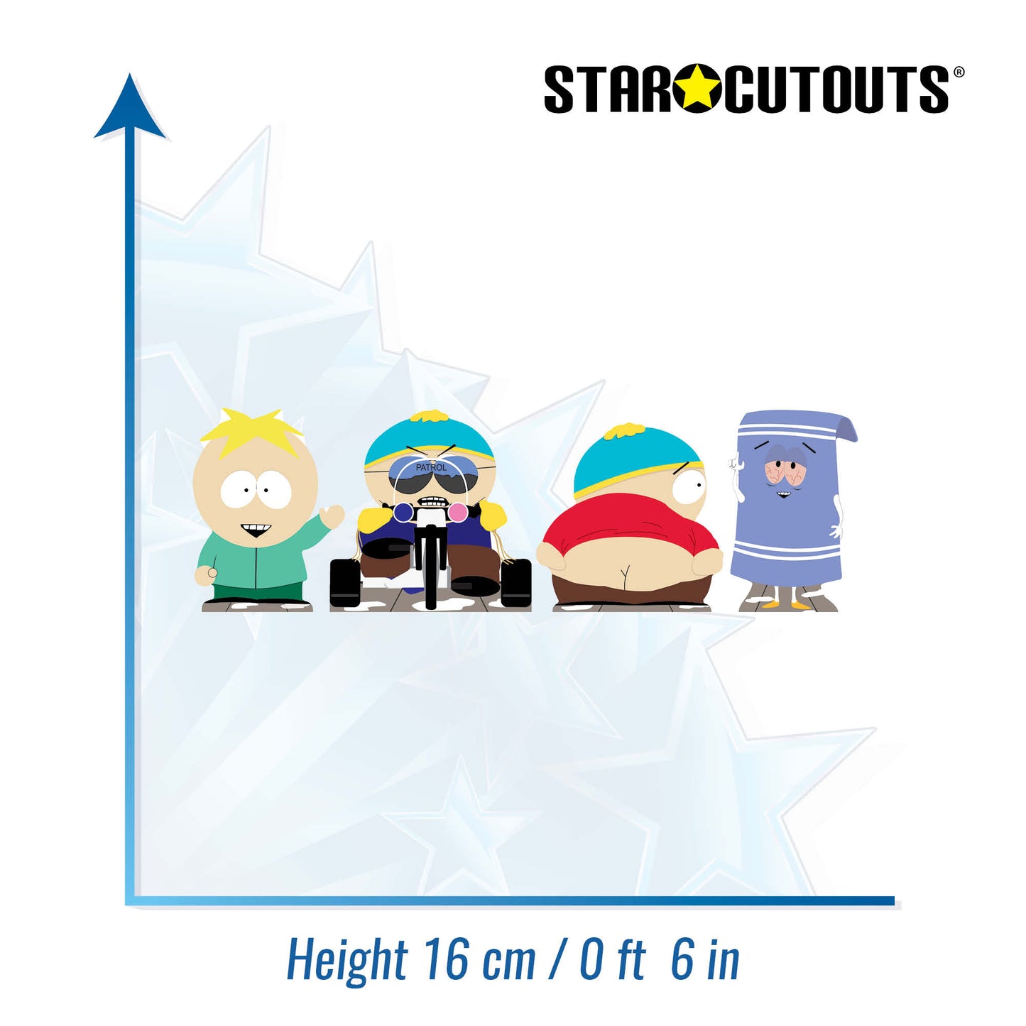 SC4743 South Park Cartman Butters and Towelie Shelf Top Pack Cardboard Cutouts Height 16cm