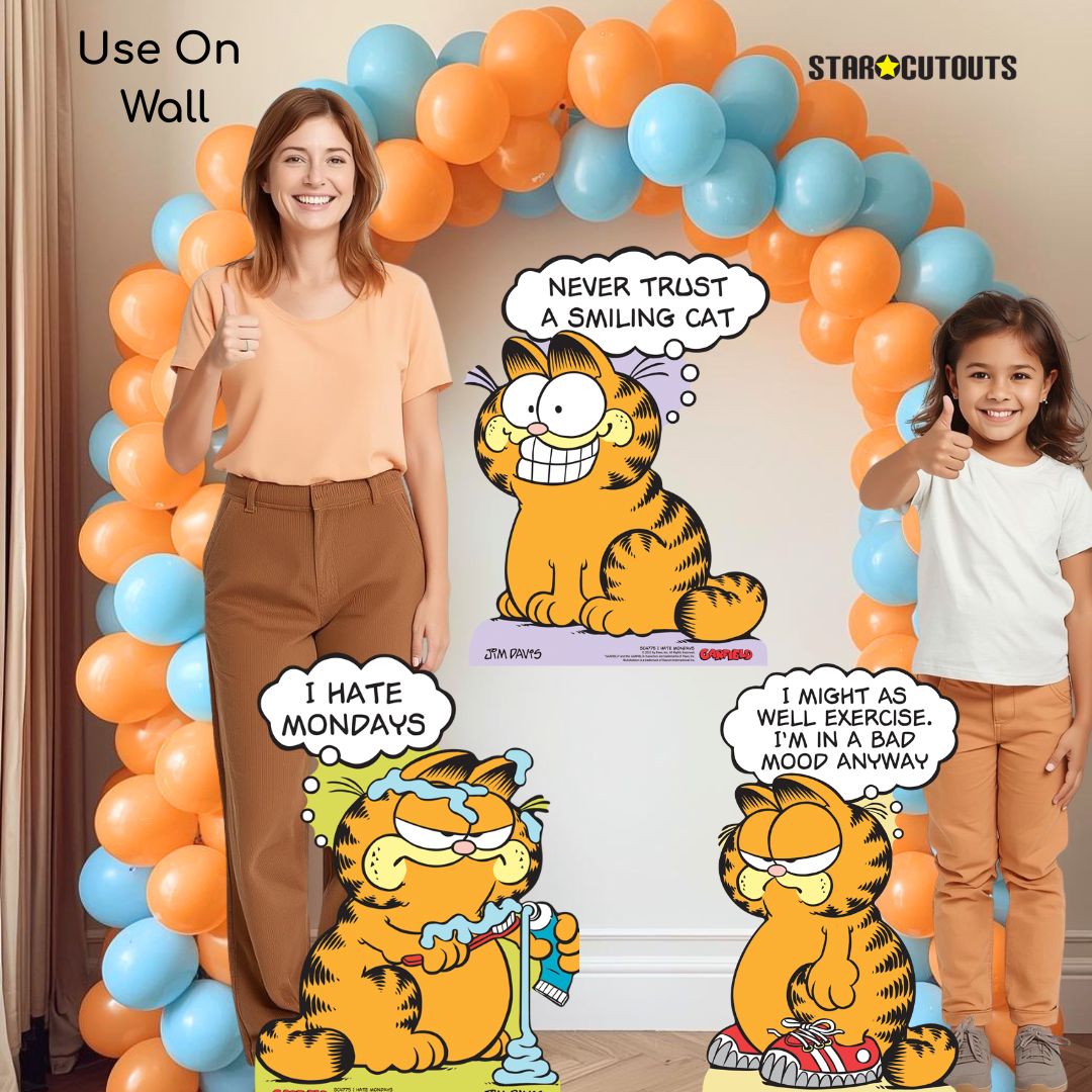 SC4775 Garfield 80s I Hate Mondays Star Mini Pack (Multi-Function) - Cardboard Cutout Height 64cm