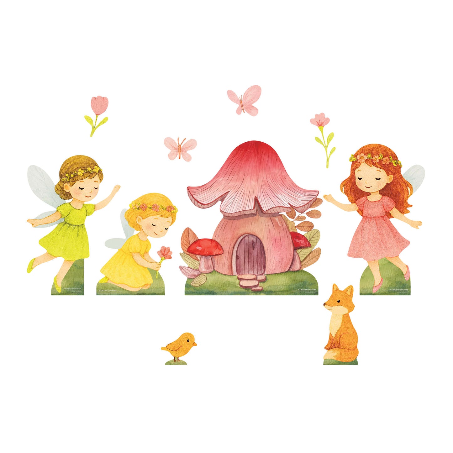 SC4788	Fairy Princess Toadstool Bundle Eleven Cardboard Cutouts (Multi-Function) Height 60cm
