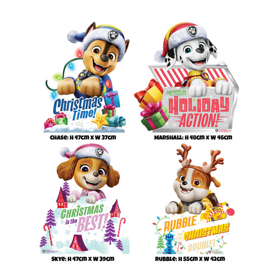 SC4795 PAW Patrol Christmas Sign Star Mini Multipack  Cardboard Cut Out Height 55cm