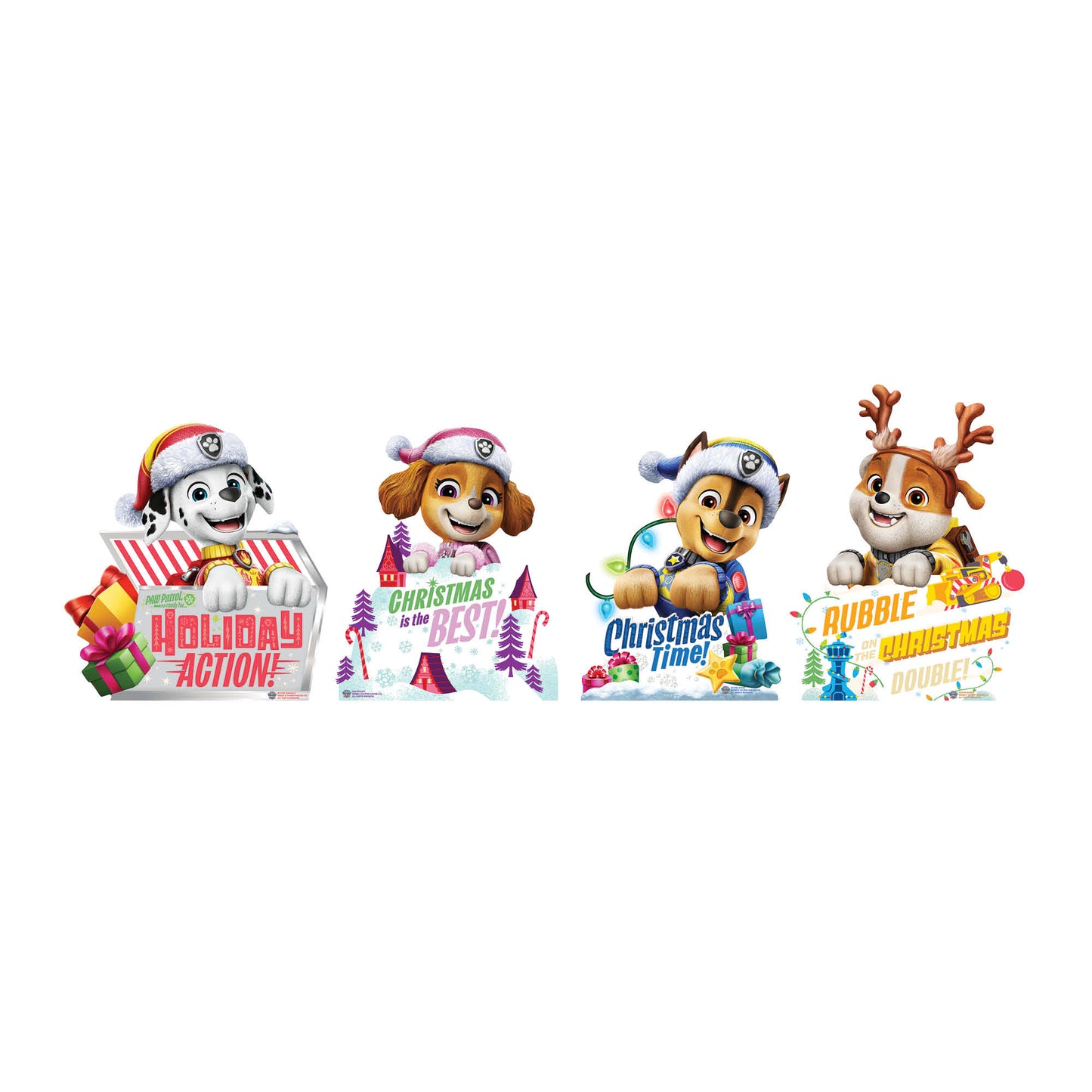 SC4795 PAW Patrol Christmas Sign Star Mini Multipack  Cardboard Cut Out Height 55cm