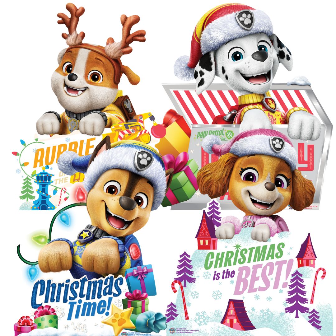 SC4795 PAW Patrol Christmas Sign Star Mini Multipack  Cardboard Cut Out Height 55cm