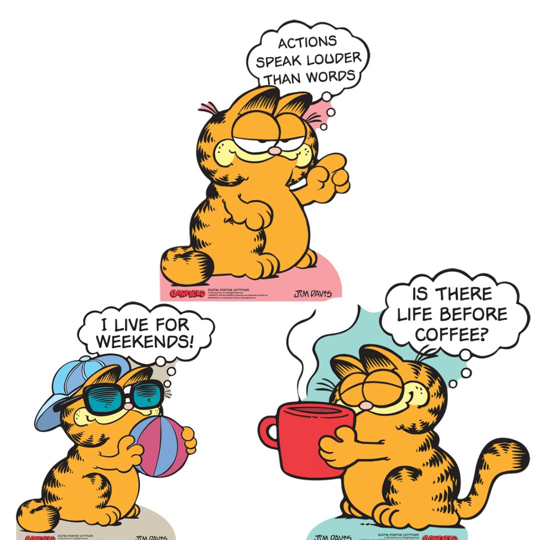 SC4796 Garfield 80s Positive Cattitude Star Mini Pack (Multi-Function) -  Cardboard Cutout Height 58cm