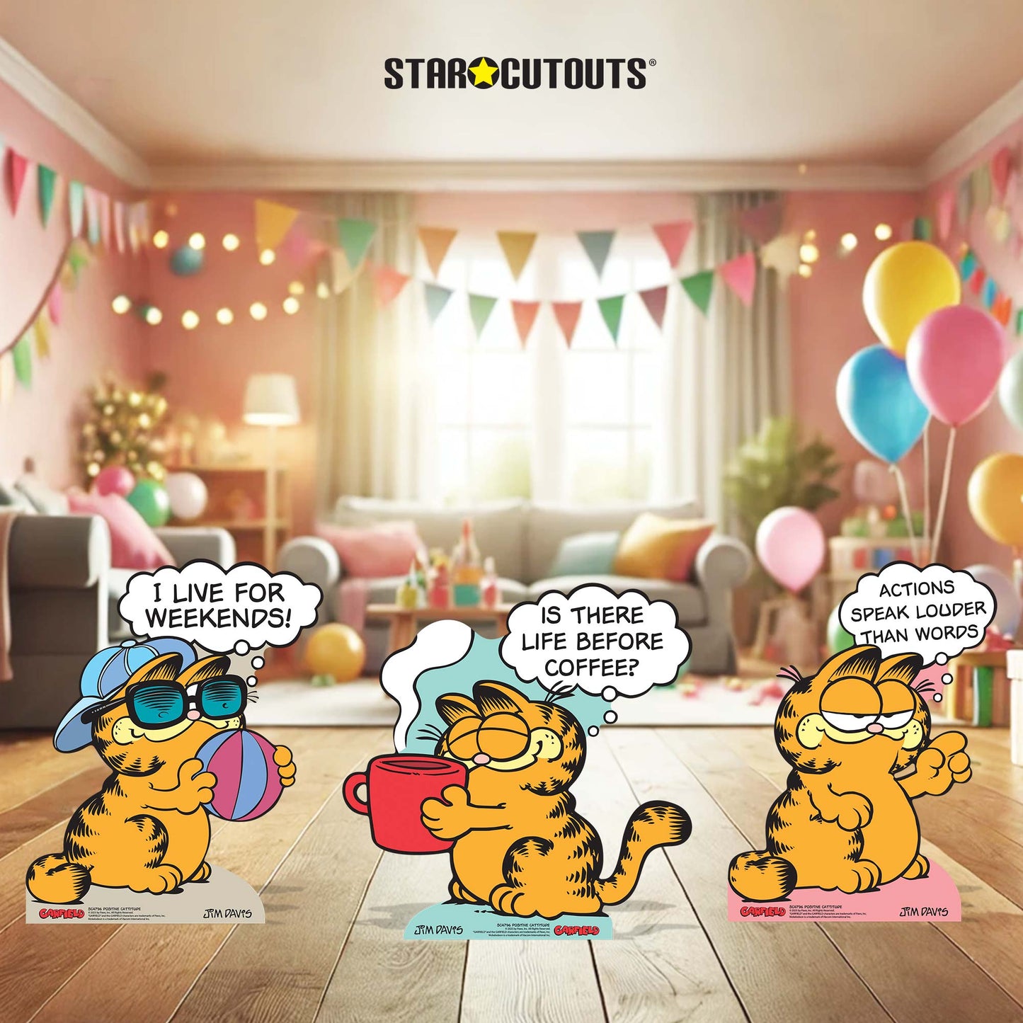 SC4796 Garfield 80s Positive Cattitude Star Mini Pack (Multi-Function) -  Cardboard Cutout Height 58cm