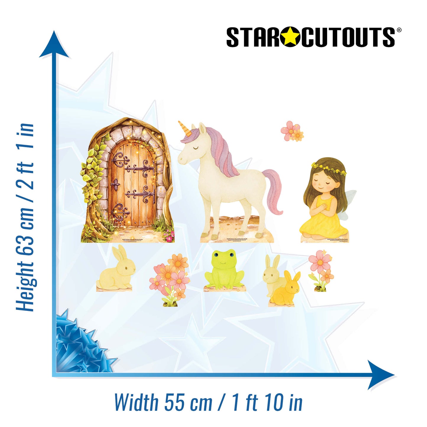 SC4797 Unicorn Fairy and Fairy Door Bundle (Multi-Function) Cardboard Cutout Height 63cm