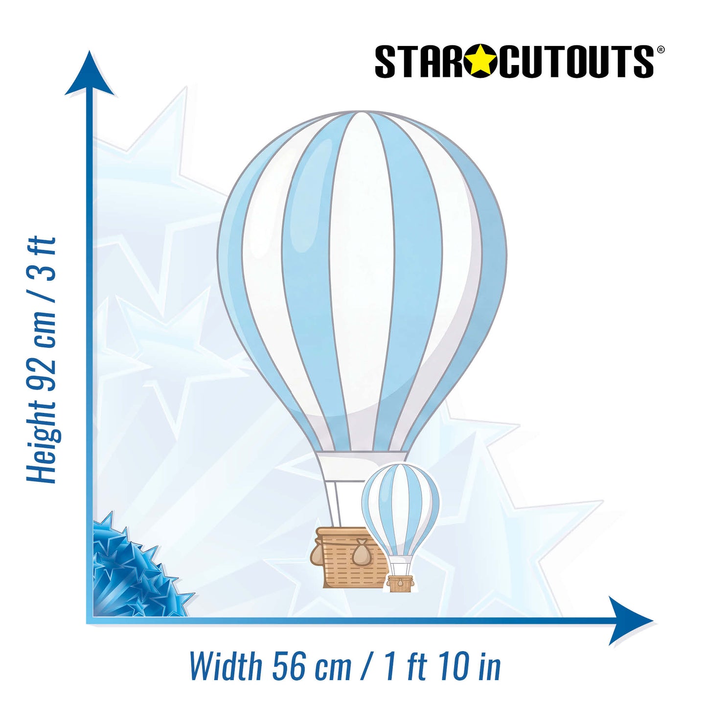 SC4863 Blue Hot Air Balloon Cardboard Cutout Height 92cm