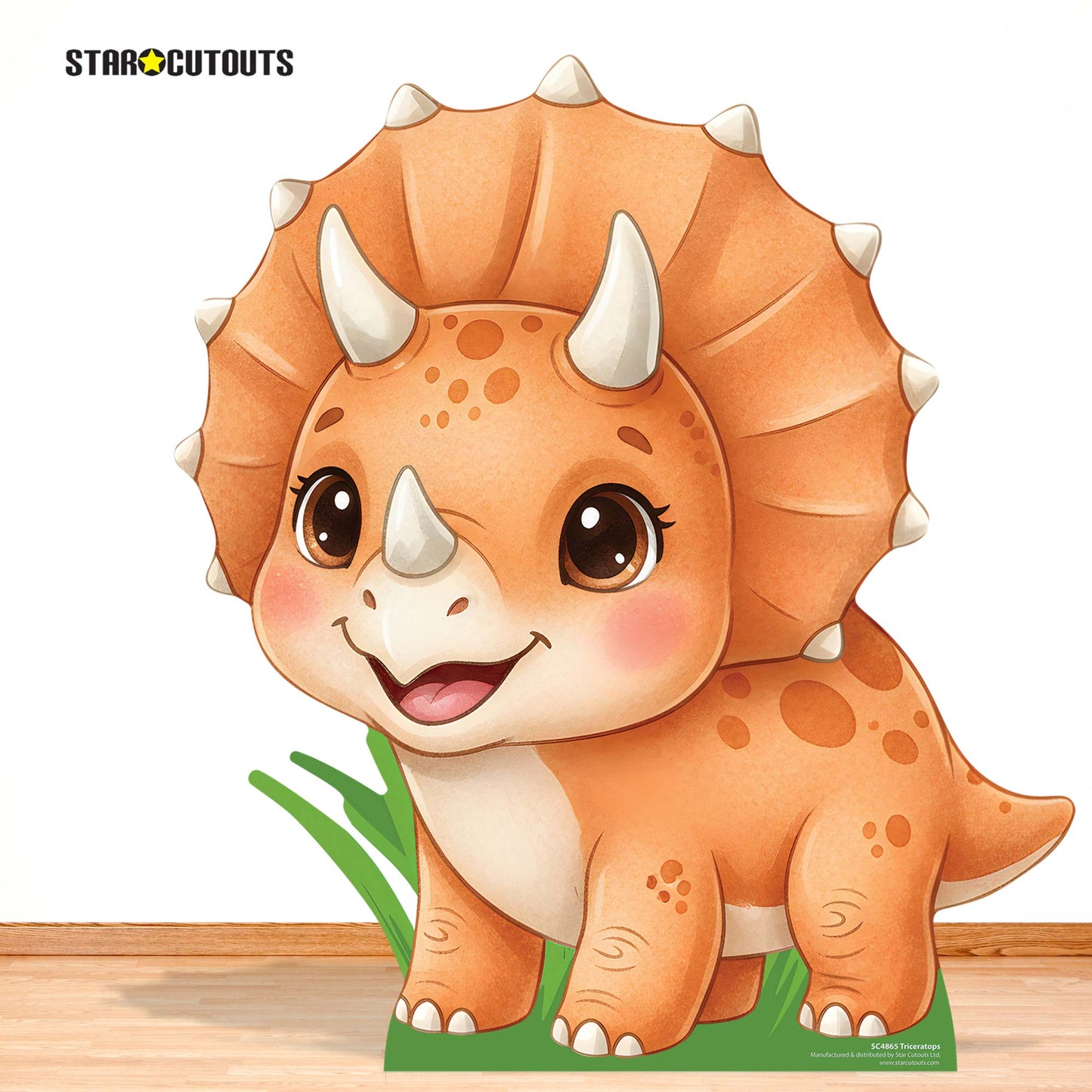 SC4865	Cute Cartoon Triceratops Small Cardboard Cutout
