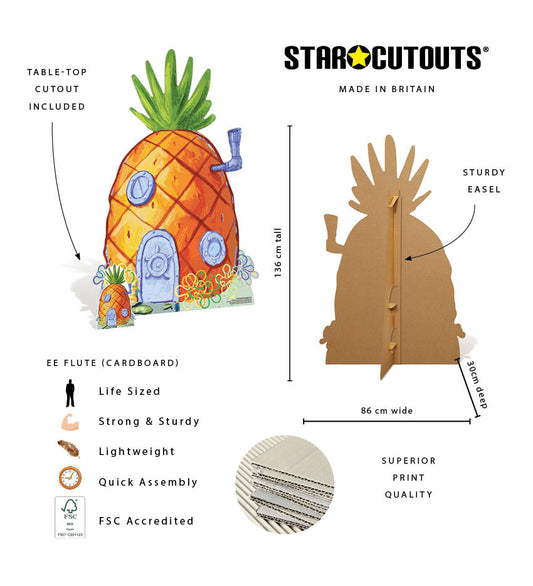 SC4868 SpongeBob Pineapple House Cardboard Cutout Height 136cm