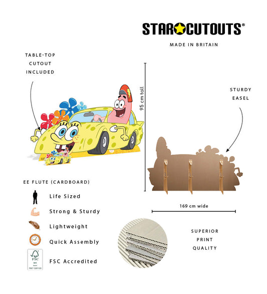 SC4872 Patrick Star with SpongeBob Car Cardboard Cutout Height 95cm