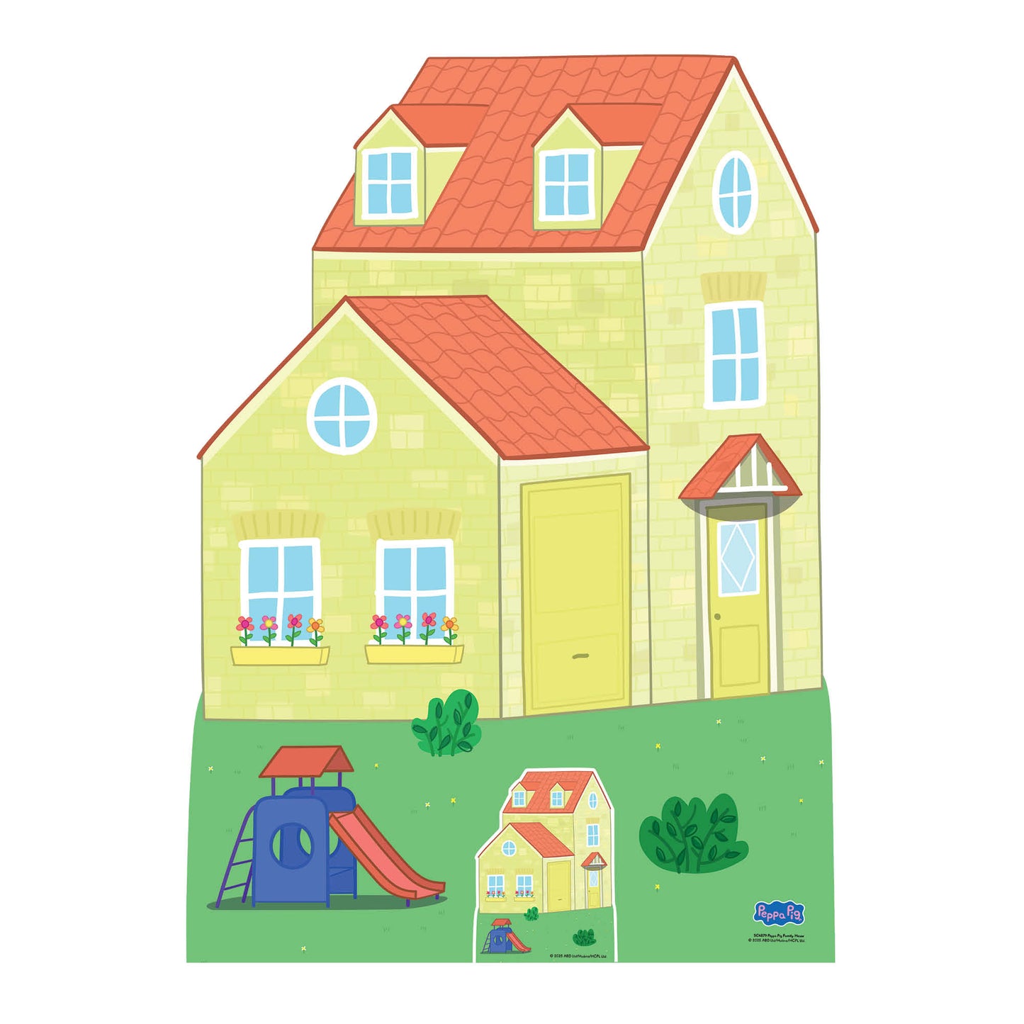 SC4879 Peppa Pig House With Silde Cardboard Cut Out Height 128cm