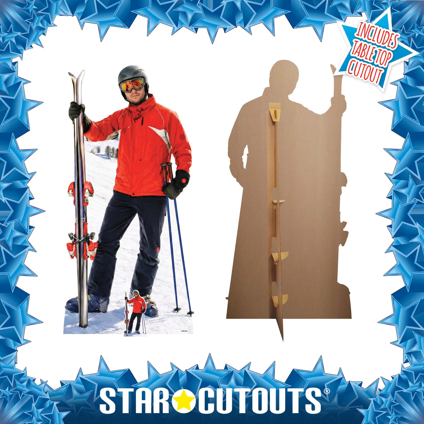 SC4887 Skier Cutout  Cardboard Cutout Height 185cm