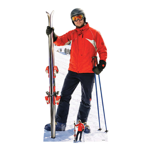 SC4887 Skier Cutout  Cardboard Cutout Height 185cm