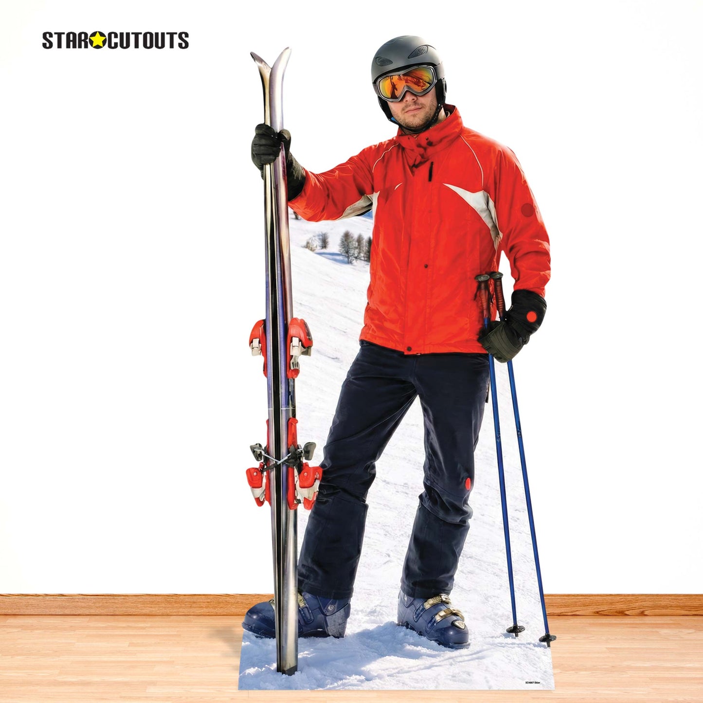 SC4887 Skier Cutout  Cardboard Cutout Height 185cm