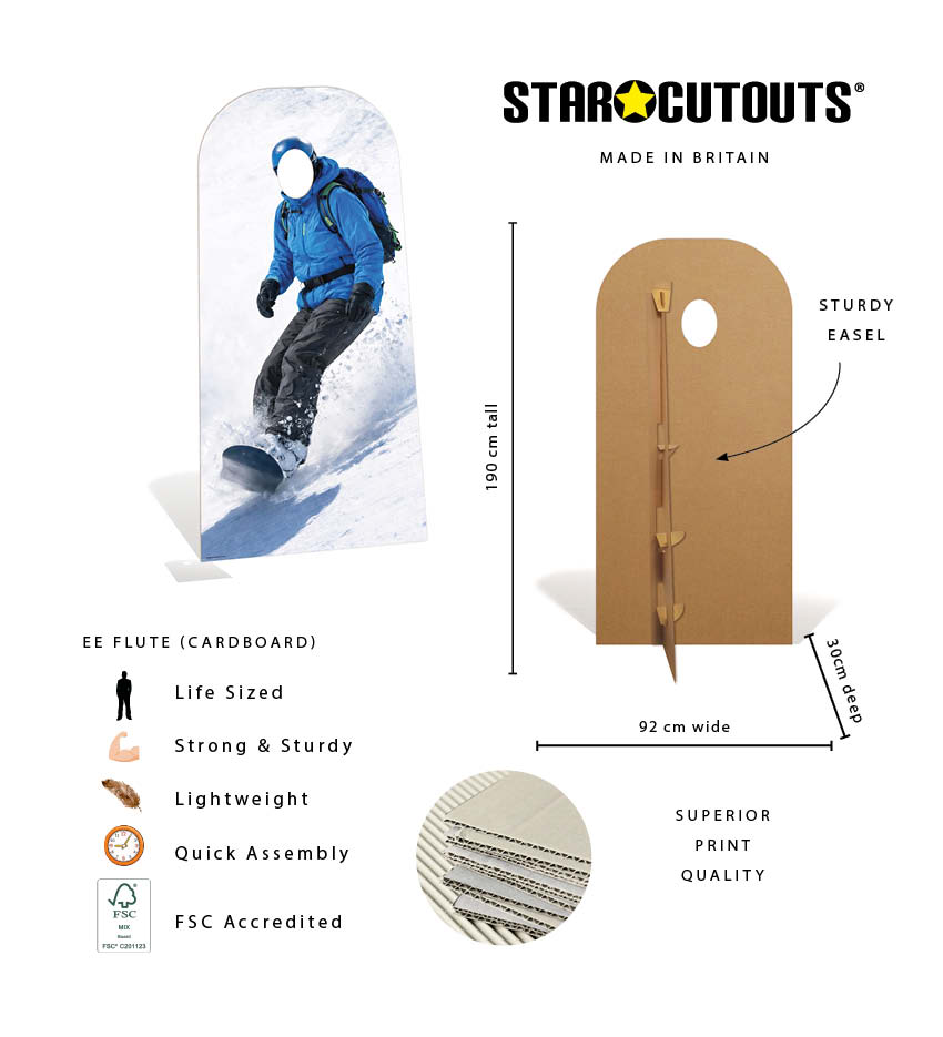 SC4888 Snowboarder Stand-in Cardboard Cutout Height 190cm