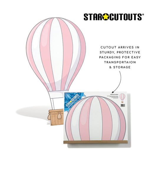 SC4892 Pink Hot Air Balloon Cardboard Cutout Height 92cm