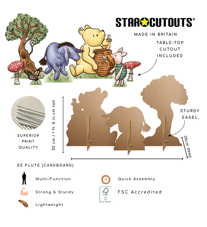 SC4893 Winnie Bear Bundle Honey Pot  Cardboard Cutout Height 52cm
