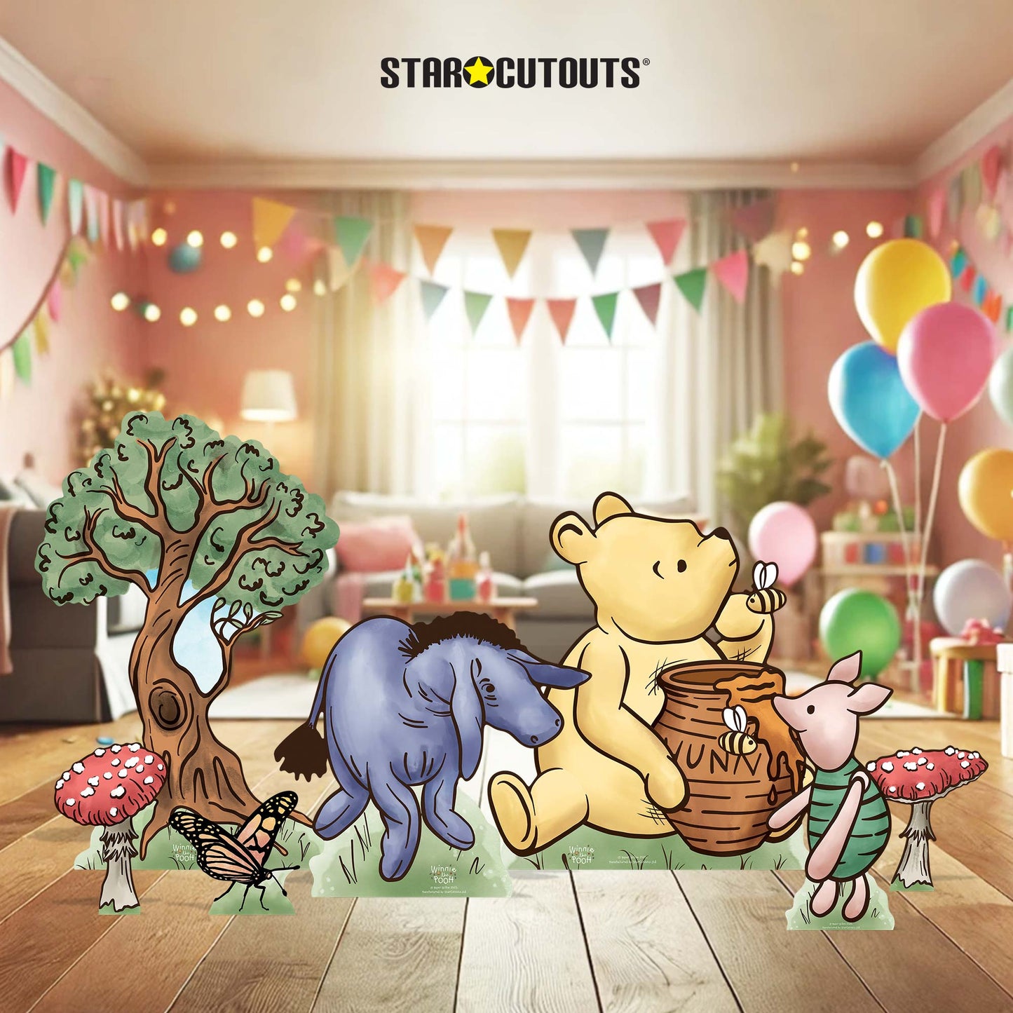 SC4893 Winnie Bear Bundle Honey Pot  Cardboard Cutout Height 52cm