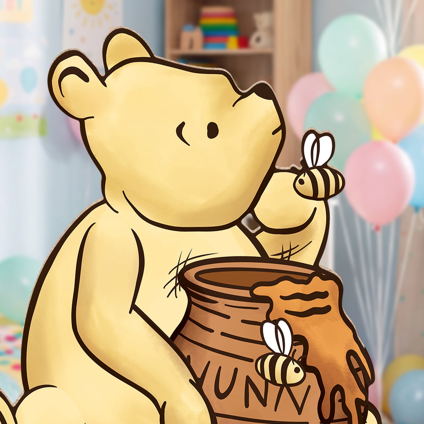 SC4893 Winnie Bear Bundle Honey Pot  Cardboard Cutout Height 52cm