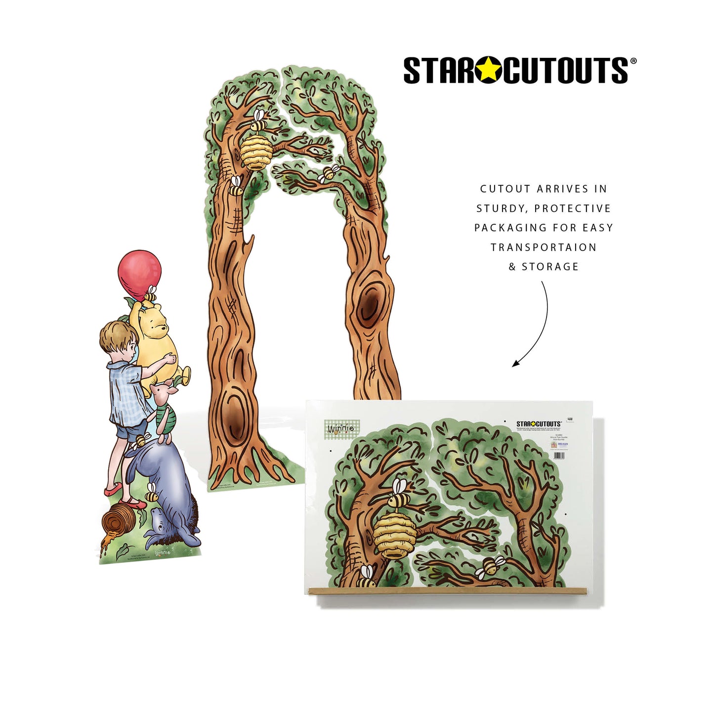 SC4894 Winnie & Tree Arch Decorations Double Pack Cardboard Cutout Height 195cm