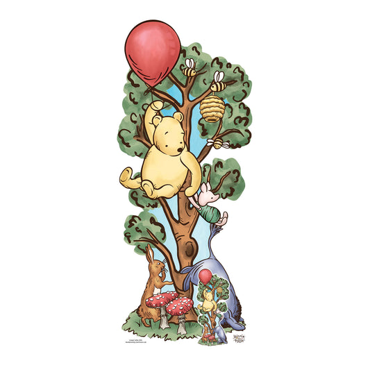 SC4897 Winnie in Tree with Donkey Cardboard Cutout Height 183cm