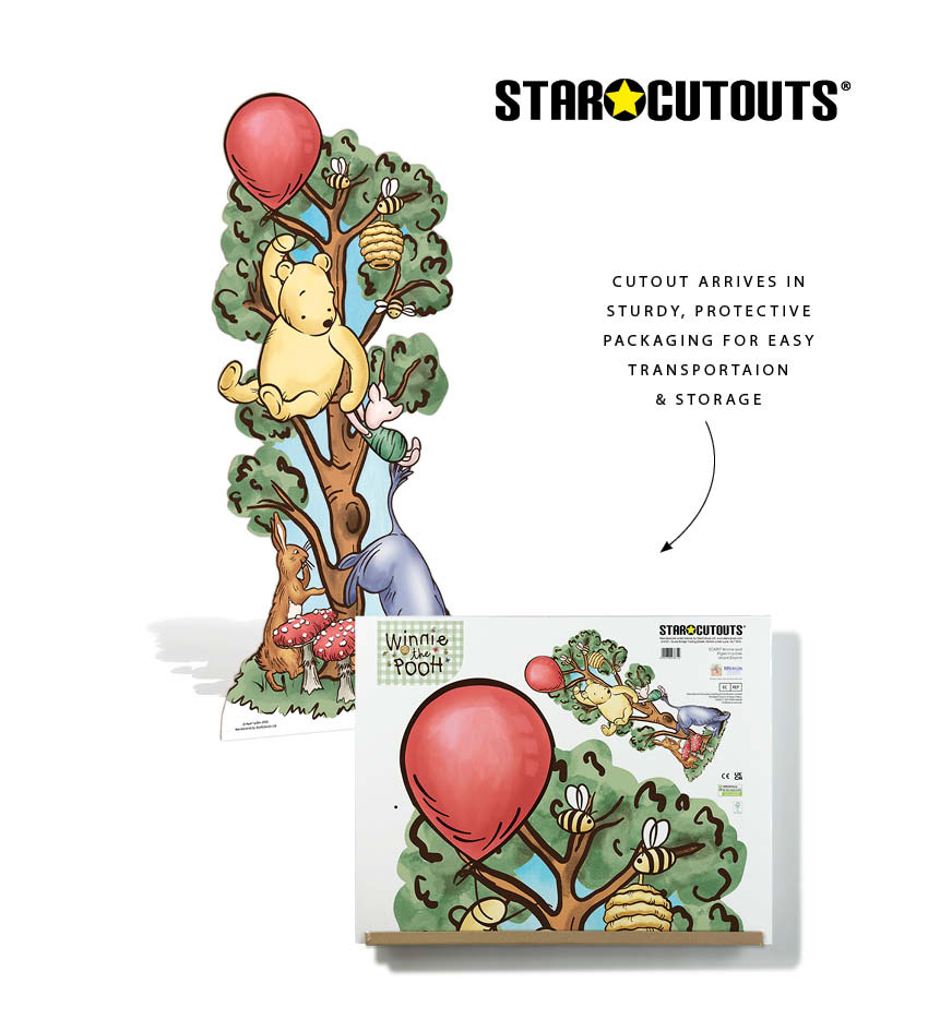 SC4897 Winnie in Tree with Donkey Cardboard Cutout Height 183cm