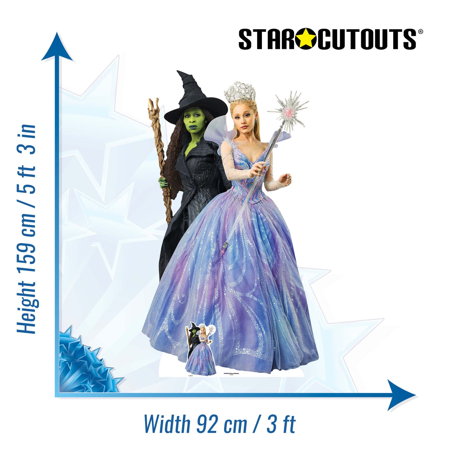 SC4899 Wicked For Good Glinda & Elphaba Double Cardboard Cut Out Height 159cm