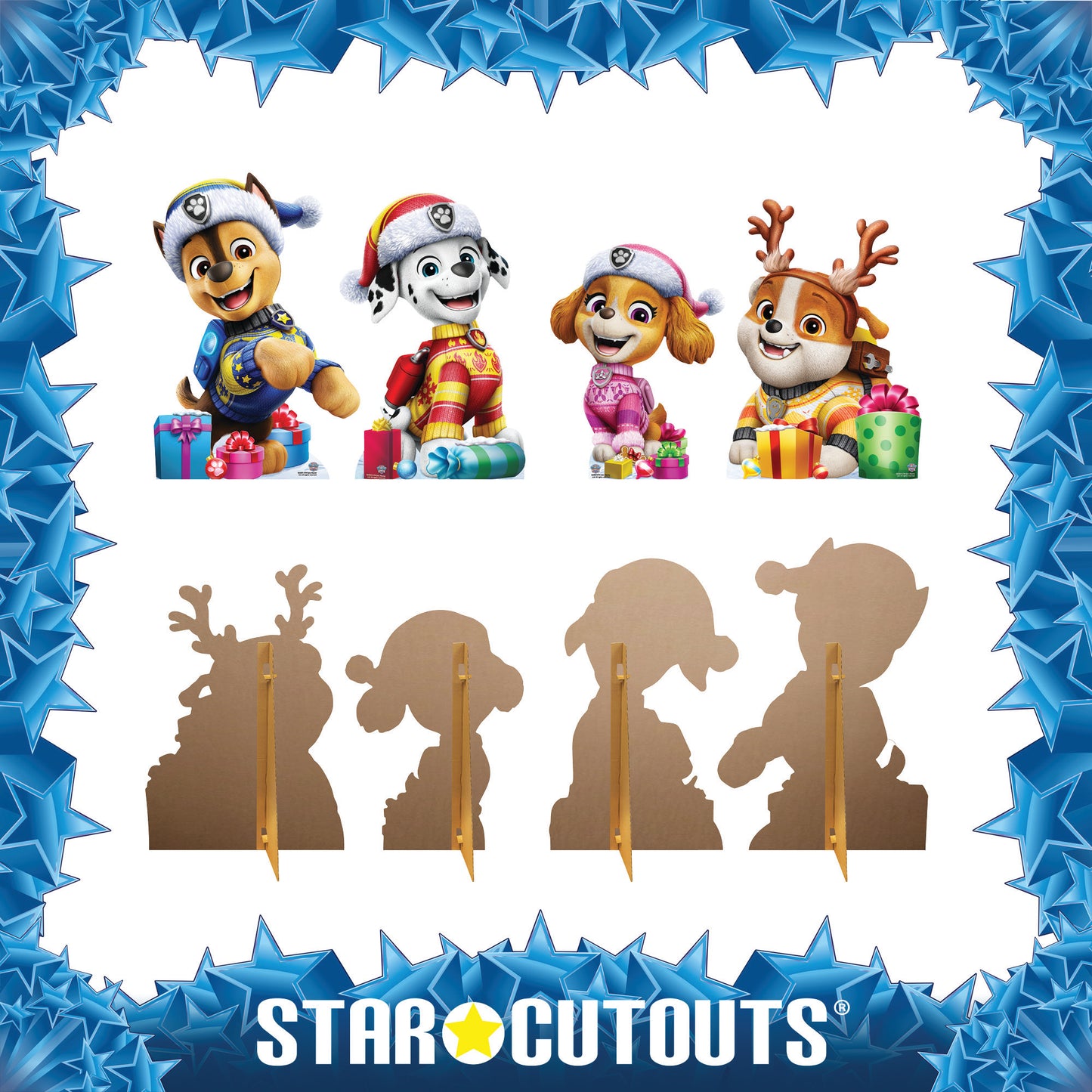 SC4901 Paw Patrol Christmas Star Mini Multipack  Cardboard Cut Out Height 62cm