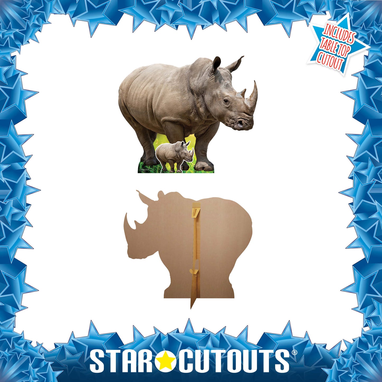 SC4903 Rhino Side View  Cardboard Cutout Height 94cm