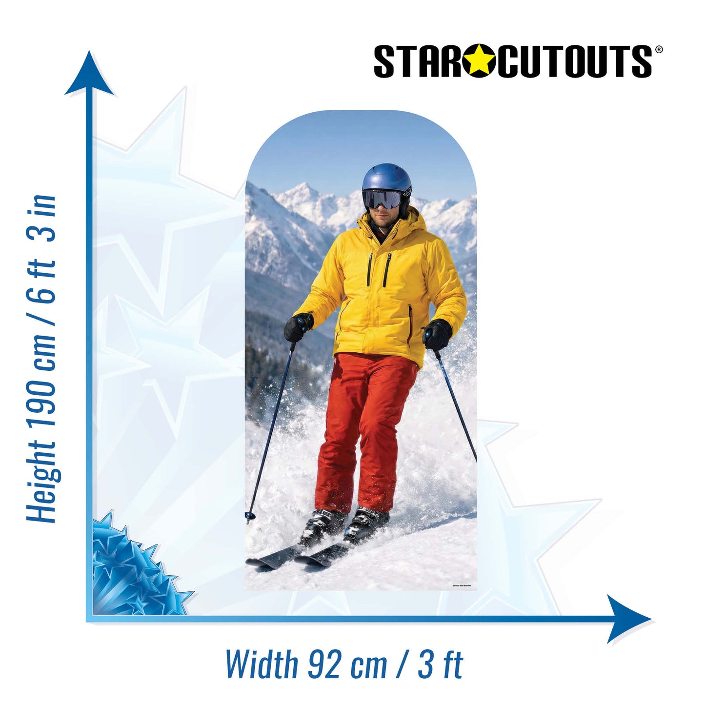 SC4925 Skier Stand-in Cardboard Cutout Height 190cm
