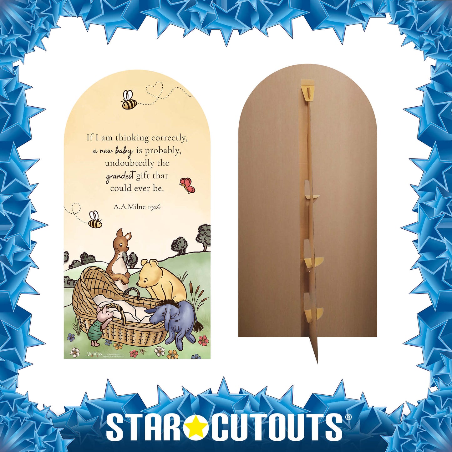 SC4937 Pooh  Bear And Baby Sailboard Cardboard Cutout Height 184cm