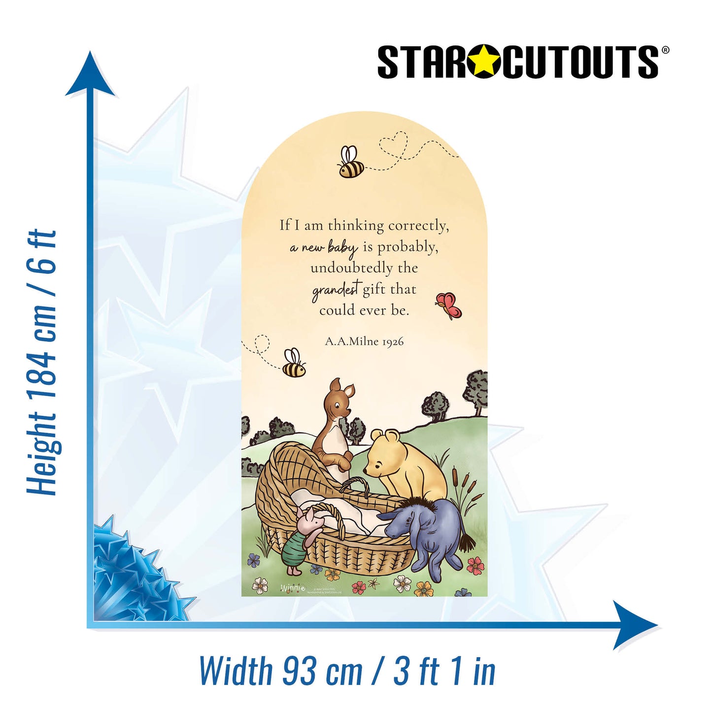 SC4937 Pooh  Bear And Baby Sailboard Cardboard Cutout Height 184cm