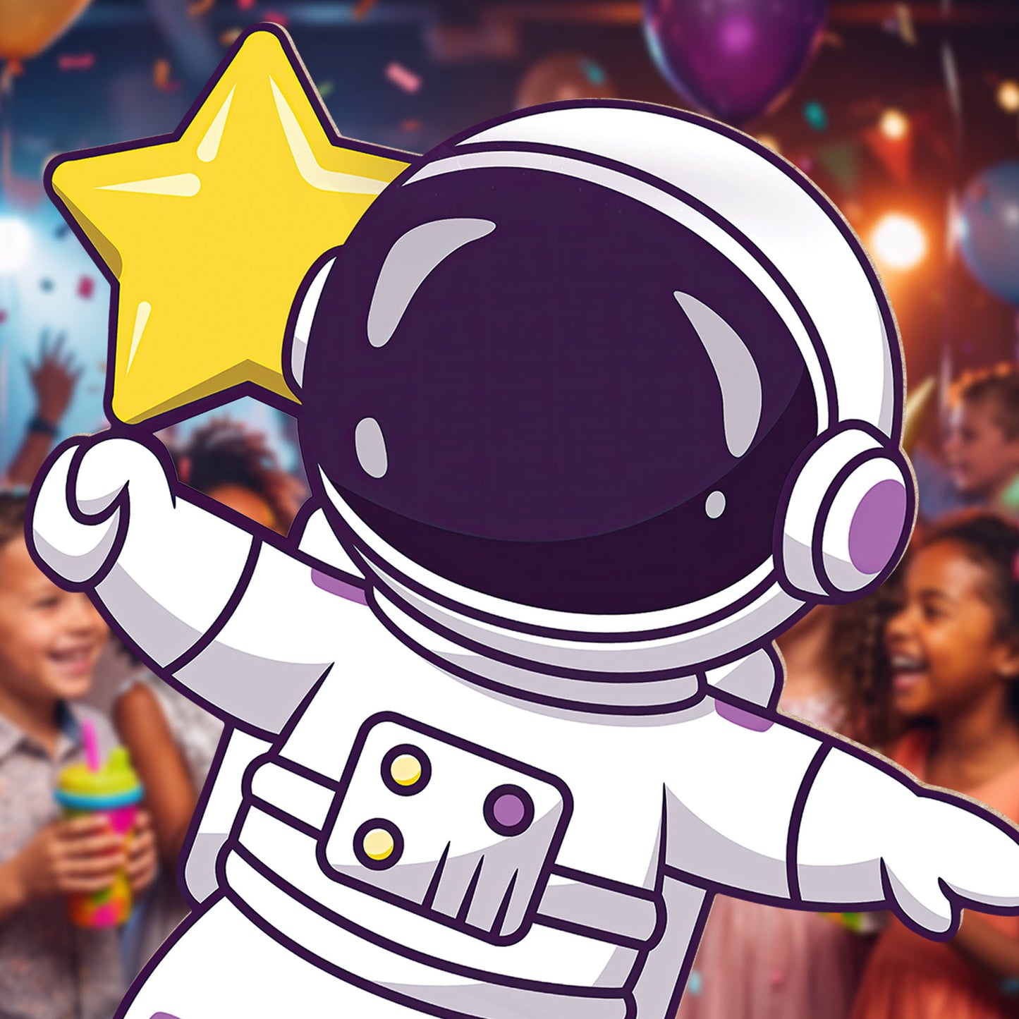 SC4954 Cartoon Cute Astronaut and Rocket Cardboard Cutout Height 179cm Includes Desktop