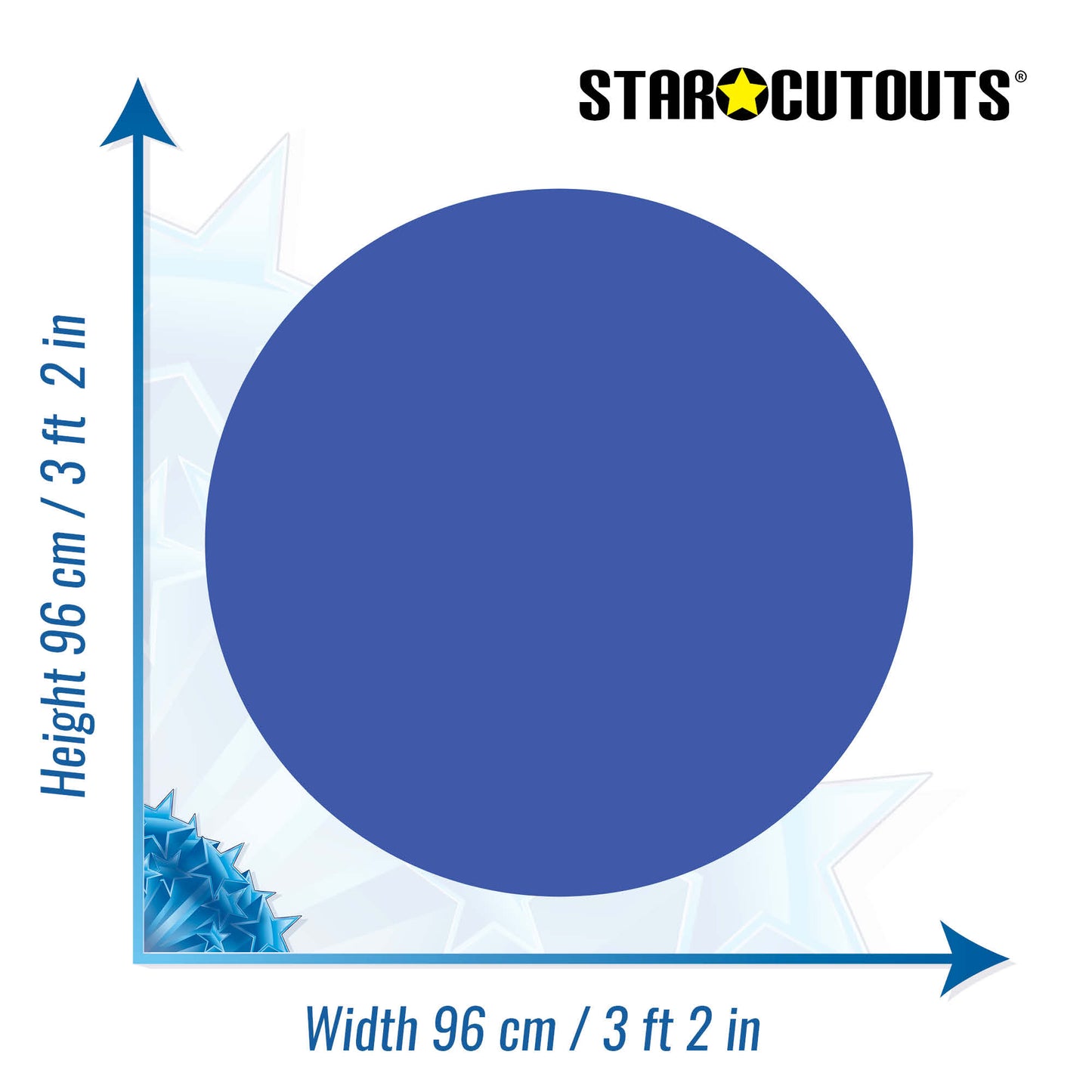 SC5000-x-l-007 Plain Large Correx Circle - Primary Blue Height 96 cm Width 96 cm