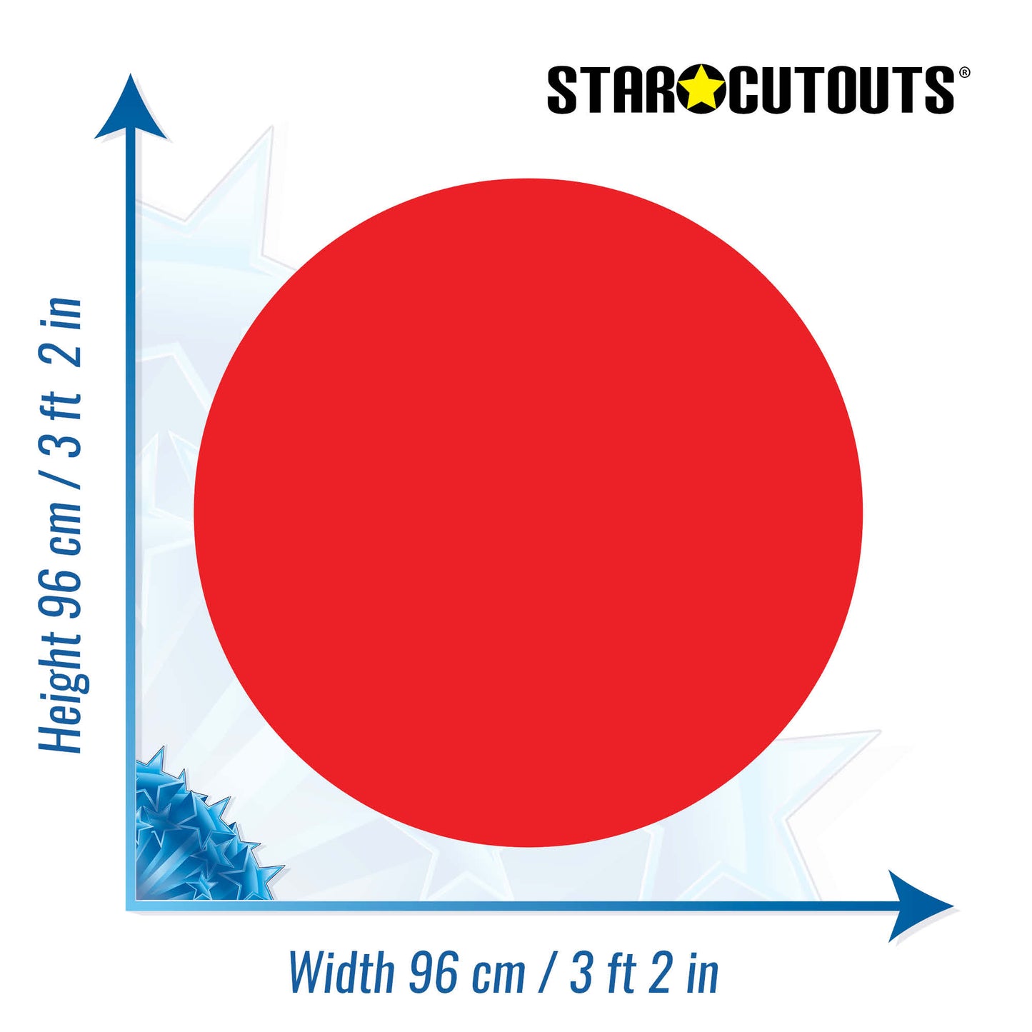 SC5000-x-l-008 Plain Large Correx Circle - Primary Red Height 96 cm Width 96 cm