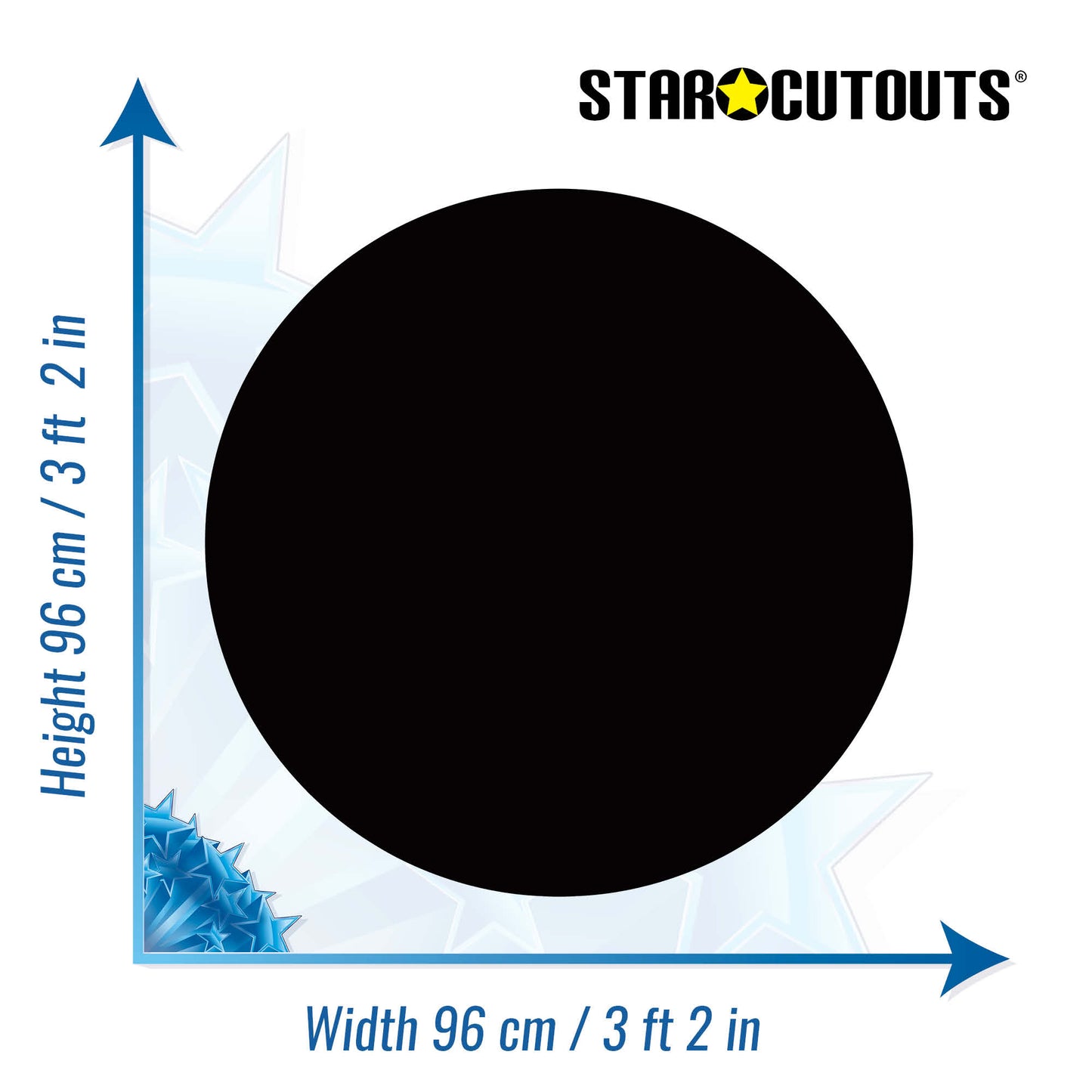 SC5000-x-l-009 Plain Large Correx Circle - Black Height 96 cm Width 96 cm