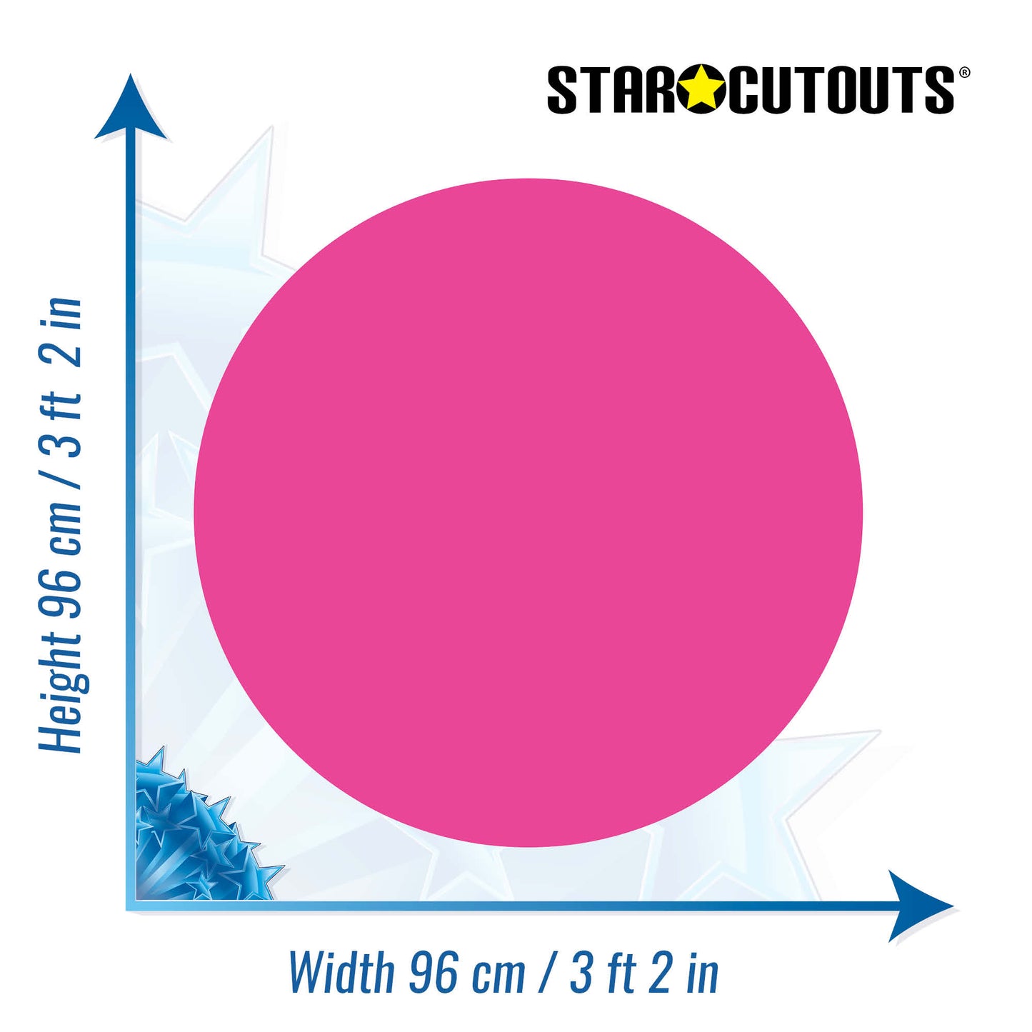 SC5000-x-l-011 Plain Large Correx Circle - Bright Pink Height 96 cm Width 96 cm