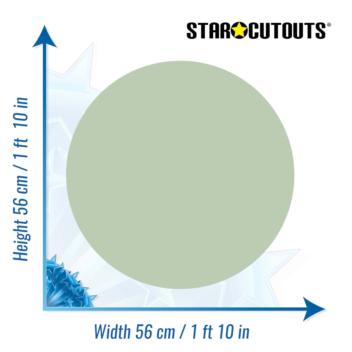 SC5000-x-s-004 Plain Small Correx Circle - Sage Green Height 56 cm Width 56 cm