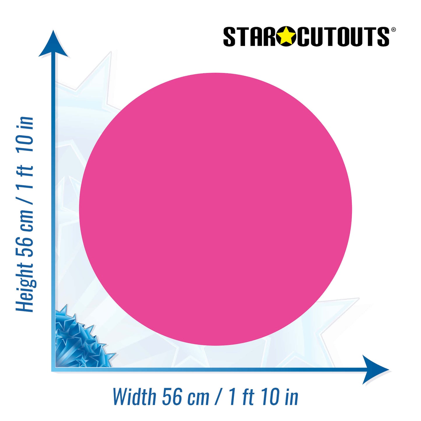 SC5000-x-s-011 Plain Small Correx Circle - Bright Pink Height 56 cm Width 56 cm