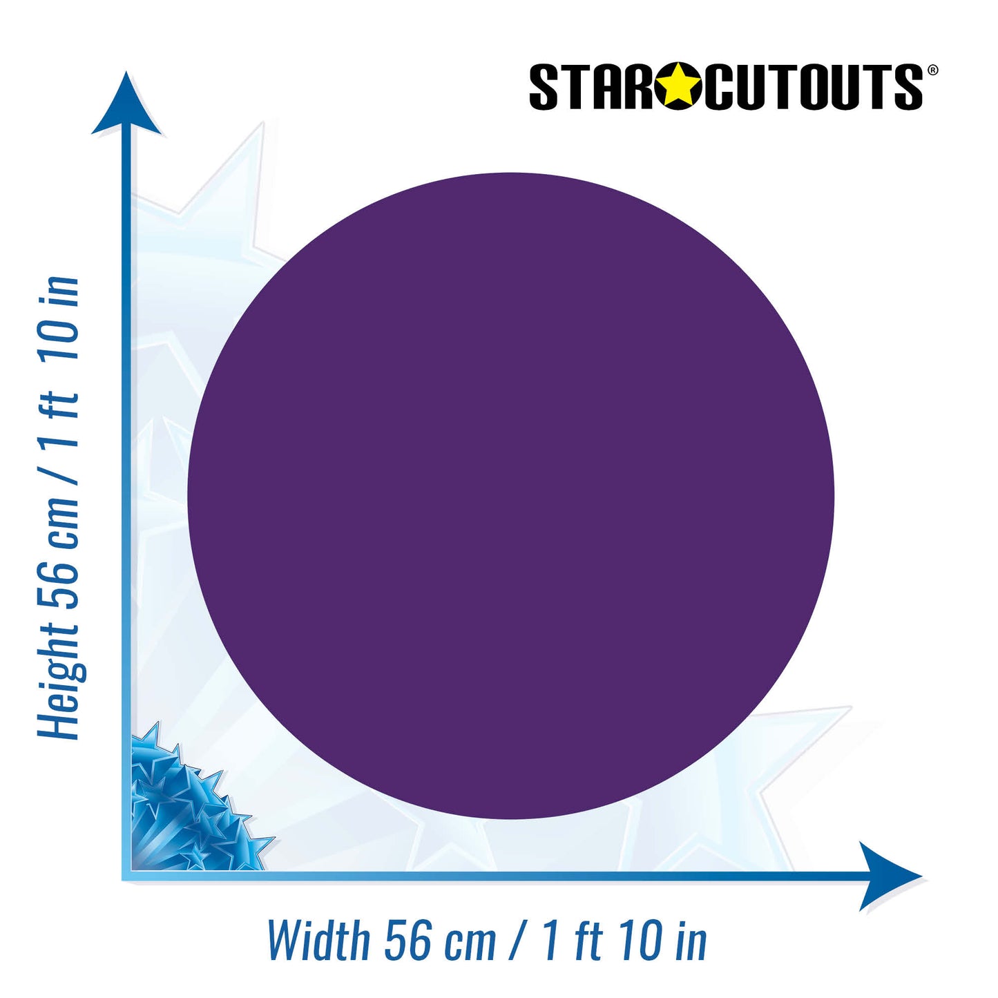 SC5000-x-s-012 Plain Small Correx Circle - Royal Purple Height 56 cm Width 56 cm