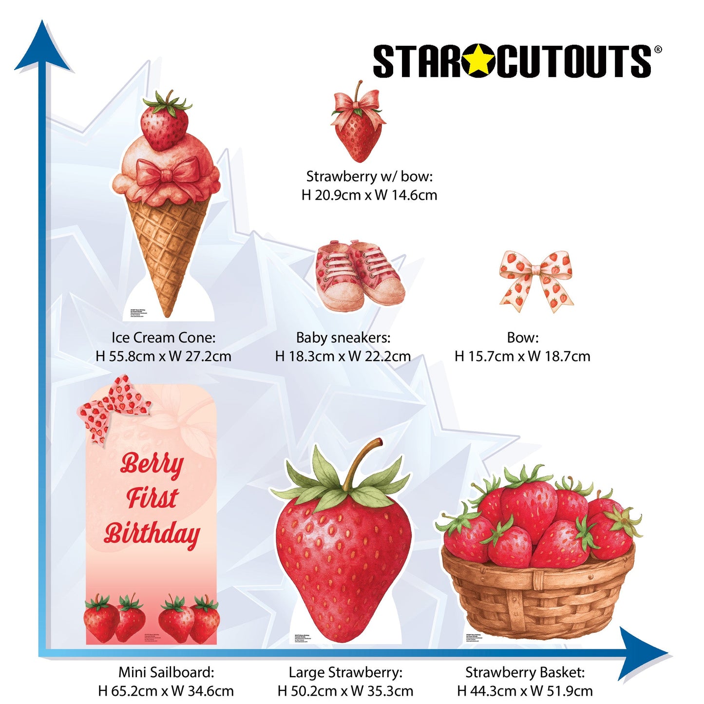 SC4857 Berry Birthday Ice Cream Star Mini Bundle – Multi-Function  Cardboard Cutouts Height 65cm