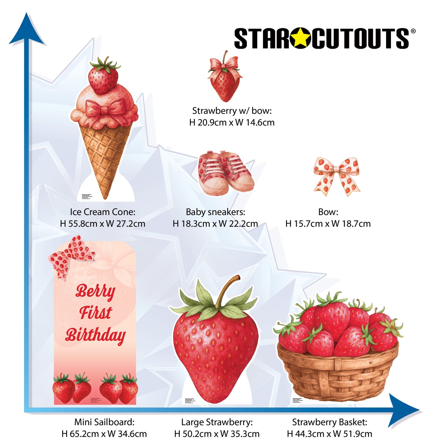 SC4857 Berry Birthday Ice Cream Star Mini Bundle – Multi-Function  Cardboard Cutouts Height 65cm