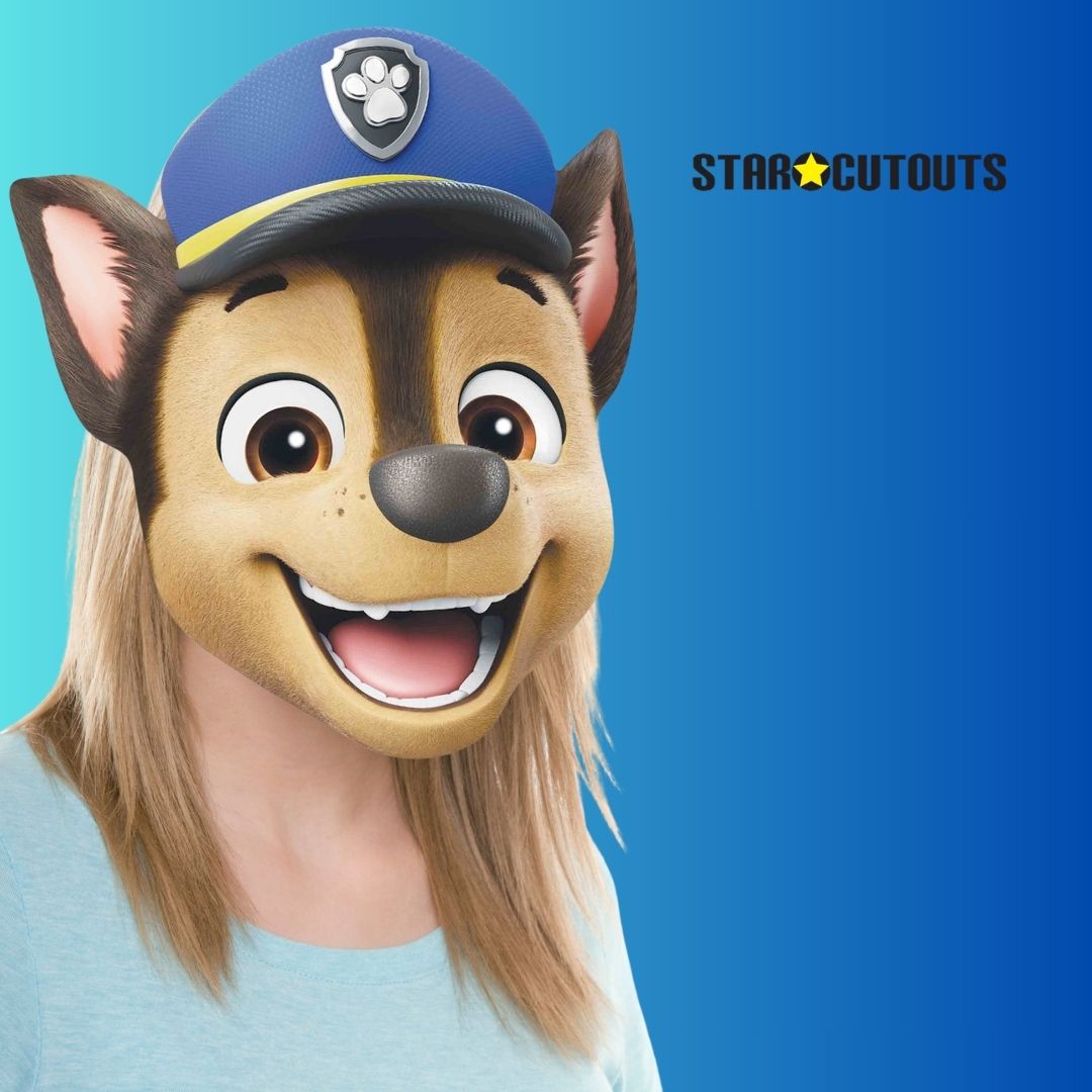 SMP469 Chase Paw Patrol  6 Pack Paw Patrol Cardboard Face Mask Height 30cm