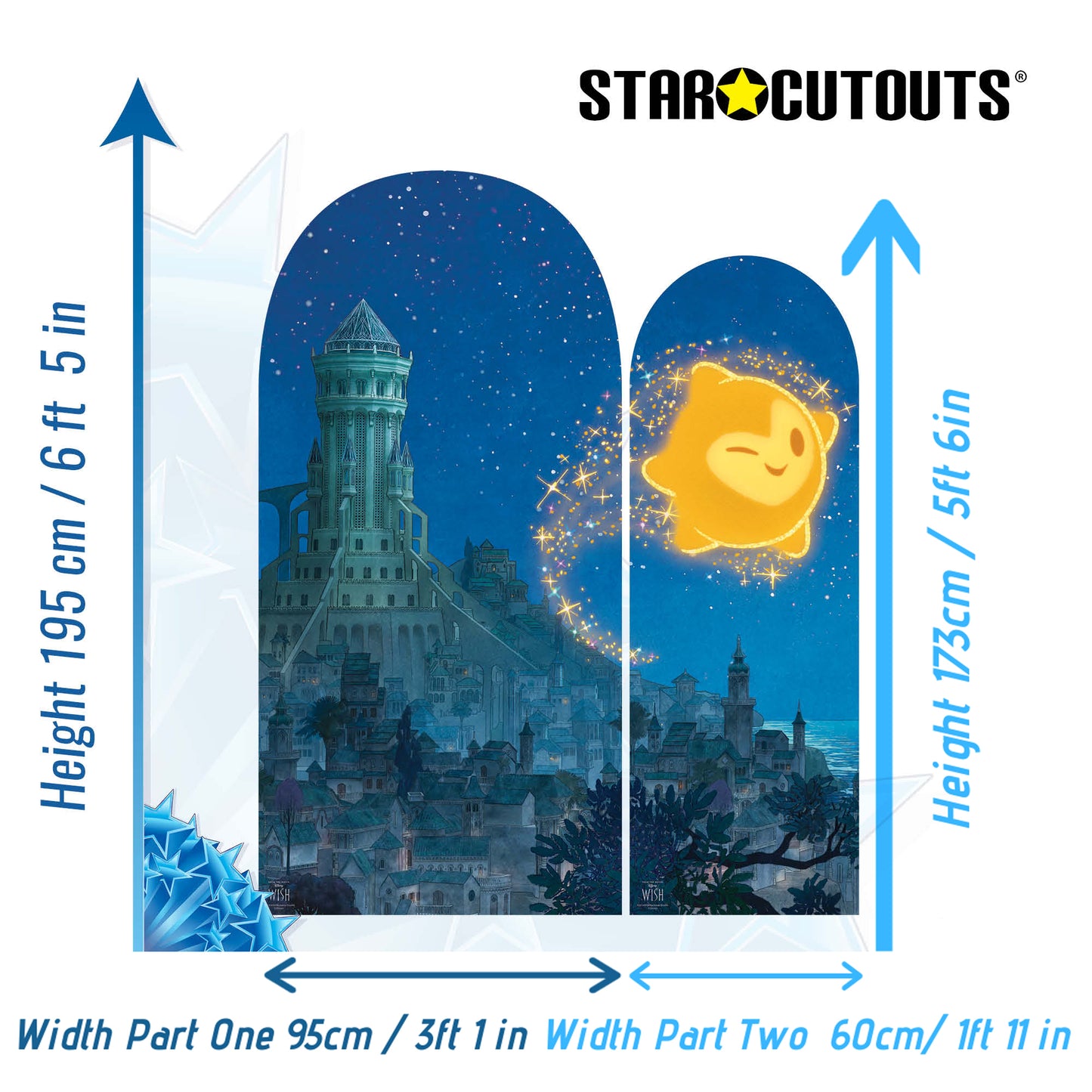 SQ014 WISH Castle and Shooting Star Backdrop Double Height 195cm and 173cm