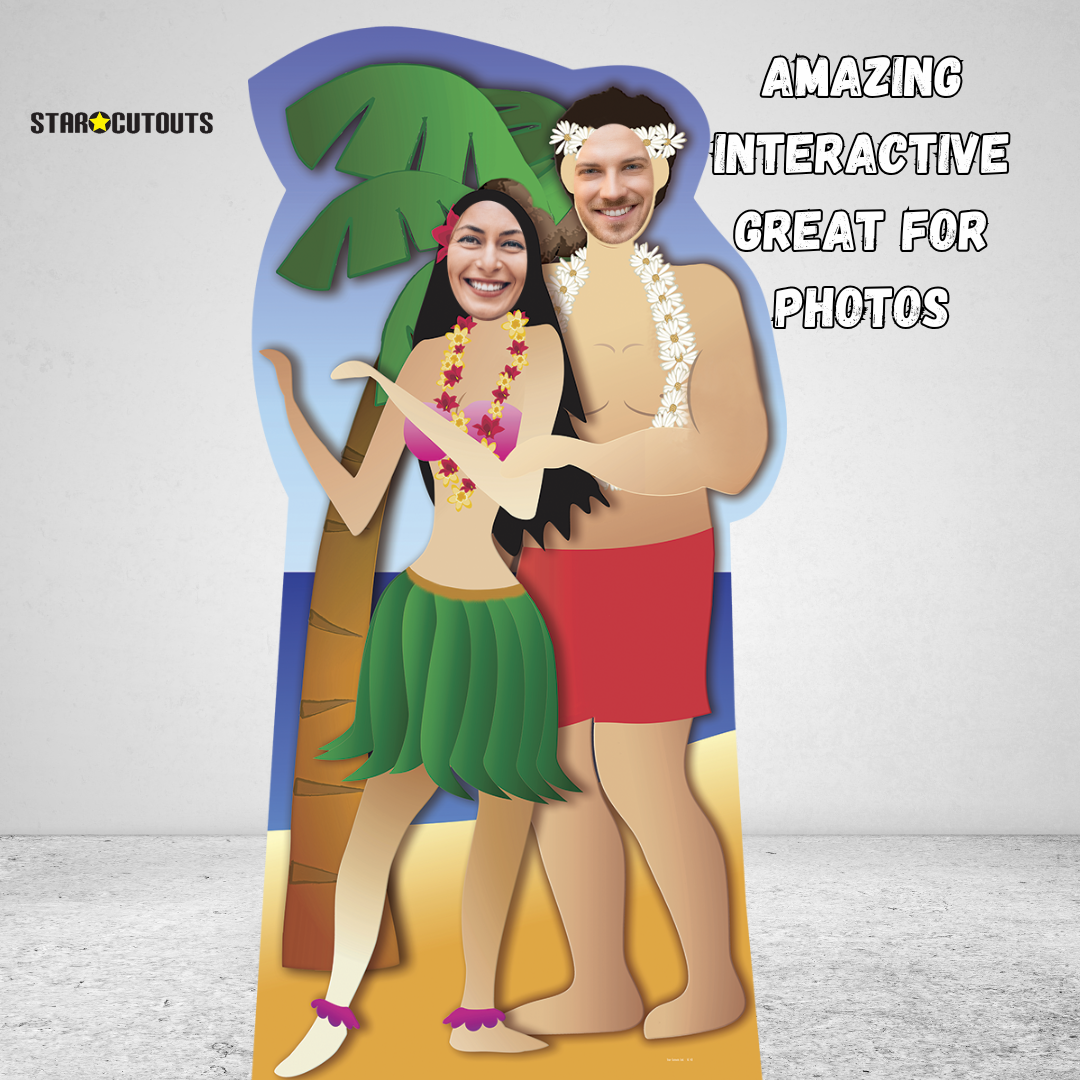 Hawaiian Couple Stand-In Cardboard Cutout