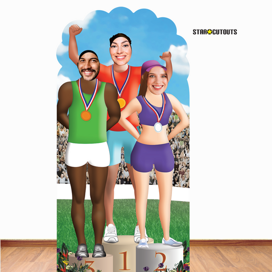 Tournament Medals Gold Silver Bronze Sports and Athletics Games Stand-In Cardboard Cutout