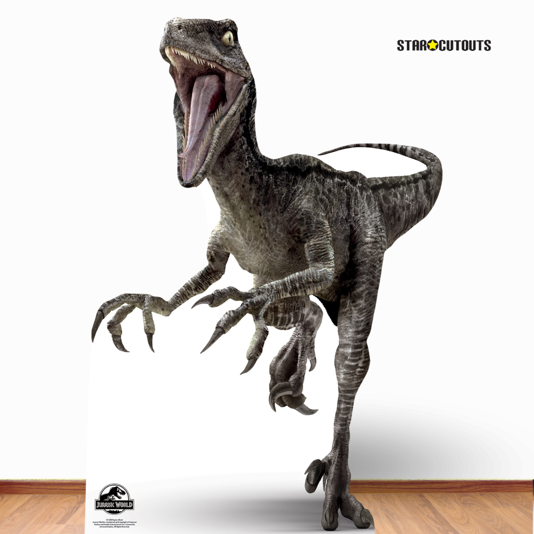 Raptor Dinosaur Blue Cardboard Cutout - mycardboardcutout